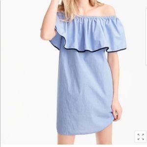 J. Crew End To End Tipped Off The Shoulder Ruffle Cover Up Dress